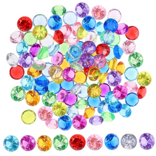 MUCKLILY 2 Sätze Bunte Acryl Kristall Diamanten Deko Steine Transparente Schmucksteine Für Vase Tischdeko Basteln Hochzeit Party Farbenfrohe Simulation Edelsteine 100 Stück * 2 von MUCKLILY