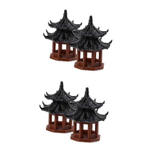 MUCKLILY 2 Sätze Mini Pavilion Aquarium Dekoration Landschaftsstatue Für Bonsai Und Fischteichgestaltung Für Tischornamente Und Mini Aus Hochwertigem Kreativ Und Leicht 2 Stücke * 2 von MUCKLILY