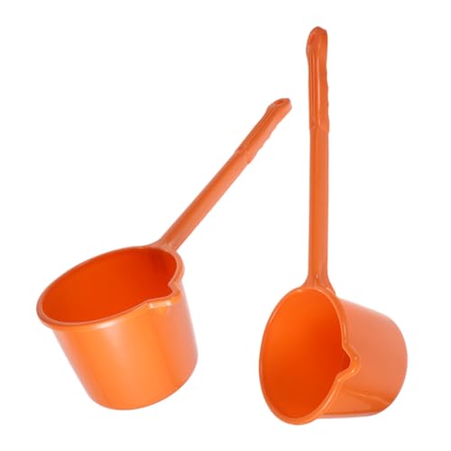 MUCKLILY 2 Stück Badewasser kelle mit Langem Griff Langlebiger Sanft zur Haut und Haar Flexibler Wasserschöpfer für Duschen Haarewaschen Garten und Haushalt Einfache Handhabung von MUCKLILY