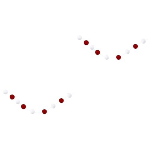 MUCKLILY 2 Stück Bunte Filzball Girlande Weihnachtsdeko Wand und Deckenhänger Pom Pom Garland Verstellbar Farbenfrohe Christbaumschmuck für Party und Zuhause von MUCKLILY