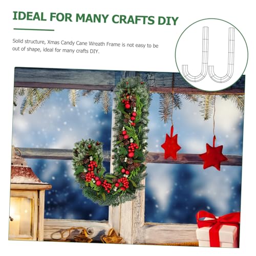 MUCKLILY 2 Stück Candy Cane Metallkranzrahmen für DIY Weihnachtskränze Glatte Oberfläche ohne Grate Vielseitig für Innen Außendekoration zu Weihnachten Hochzeit Halloween von MUCKLILY