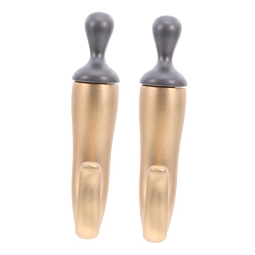 MUCKLILY 2 Stück Chili-form Wandhaken aus Zinklegierung Dekorative Kleiderhaken mit Hoher Tragkraft Einfach Montierbar Vielseitig für Küche Bad Schlafzimmer Goldfarben Verspieltes Design von MUCKLILY