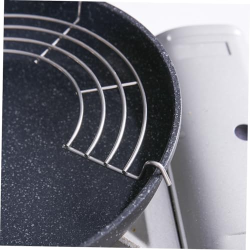 MUCKLILY 2 Stück Edelstahl Halbrund Ölablaufrack mit Haken Küchen Gadget für Dämpfen Abtropfen und Isolierung für Haushalt Restaurant von MUCKLILY