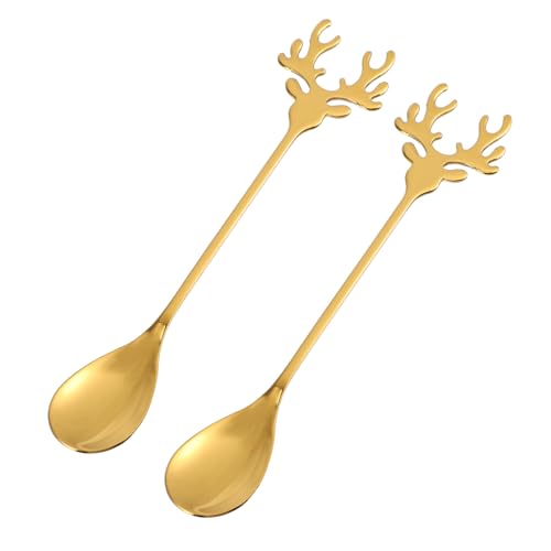 MUCKLILY 2 Stück Edelstahl Kaffeelöffel Rentierform Rührlöffel Weihnachtsmotiv Kreativ für Kaffeeliebhaber und Festtagsfeiern Rostfrei Langlebig als Geschenk MUCKLILY 2 Stück Edelstahl Kaffeelöffel Rentierform Rührlöffel Weihnachtsmotiv Kreativ für Kaffeeliebhaber und Festtagsfeiern Rostfrei Langlebig als Geschenk von MUCKLILY