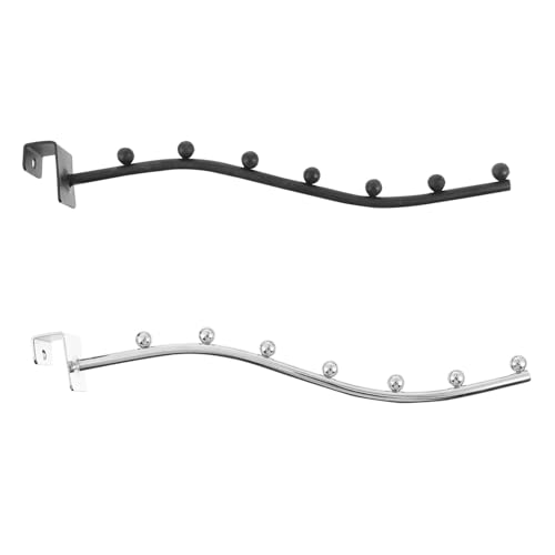 MUCKLILY 2 Stück Edelstahl Kleiderhaken mit Perlen Langlebiger Garderobenhaken ohne Bohren Moderner Wandhaken für Bekleidungsgeschäft Schlafzimmer und Studentenwohnheim Schwarz und Silber von MUCKLILY