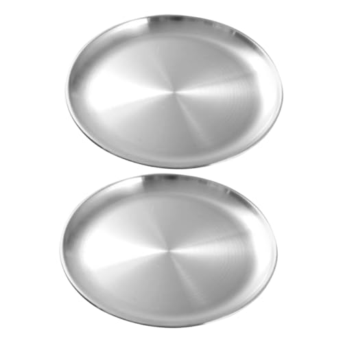MUCKLILY 2 Stück Edelstahl Servierplatten Runde Multifunktionale Fleisch Obstplatten Snack Steak trays Robustes Lebensmittelechtes Material für Grill Party Restaurant und Buffet MUCKLILY 2 Stück Edelstahl Servierplatten Runde Multifunktionale Fleisch Obstplatten Snack Steak trays Robustes Lebensmittelechtes Material für Grill Party Restaurant und Buffet von MUCKLILY