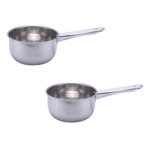 MUCKLILY 2 Stück Edelstahl Wasserschöpfer mit Langem Ergonomischem Griff Tiefes Dickes Design für Küche Hotel Restaurant Komfortabel und Leicht zu Reinigen von MUCKLILY