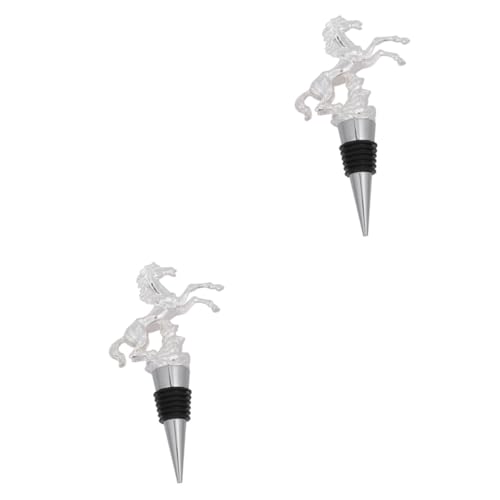 MUCKLILY 2 Stück Eleganter Pferde Design Rotweinverschluss aus Legierung Kreativer Flaschenverschluss für Zuhause Bar und Restaurant Wiederverwendbar Charmant für Flaschenarten MUCKLILY 2 Stück Eleganter Pferde Design Rotweinverschluss aus Legierung Kreativer Flaschenverschluss für Zuhause Bar und Restaurant Wiederverwendbar Charmant für Flaschenarten von MUCKLILY