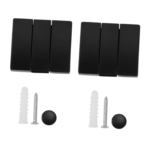 MUCKLILY 2 Stück Faltbare Wandhaken aus Aluminium Multifunktionale Platzsparende Handtuch Mantelhalter für Bad Schlafzimmer Stabiler Kleideraufhänger in Modernem Schwarz von MUCKLILY