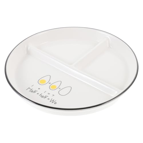 MUCKLILY 2 Stück Keramik Diätteller Unterteilt Mikrowellengeeignet Spülmaschinenfest Portionskontrolle für Gesunde und Gewichtsreduktion mit Einzigartigen Mustern von MUCKLILY