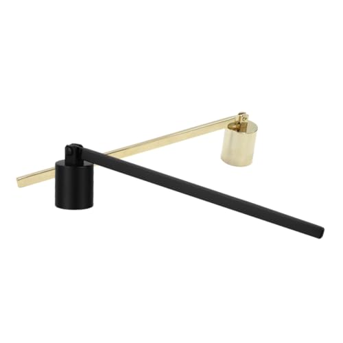 MUCKLILY 2 Stück Kerzenlöscher aus Edelstahl mit Langem Griff Drehbarem Kopf für Sicheres Löschen Ergonomischer Griff Leicht zu Reinigen in Gold und Schwarz für Zuhause und Party von MUCKLILY