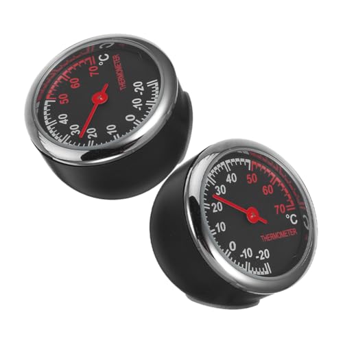 MUCKLILY 2 Stück Metall Auto Temperaturmesser Präzises Dashboard Thermometer mit Klarem Display Kompakt und Langlebig für Kfz innenraum Temperaturüberwachung von MUCKLILY
