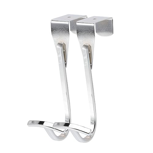 MUCKLILY 2 Stück Metall Türhaken zum Einhängen Platzsparende Garderobe ohne Bohren Langlebige Kleider Handtuchhaken für Küche Bad Schlafzimmer und Schranktüren Rostfrei und Sicher von MUCKLILY