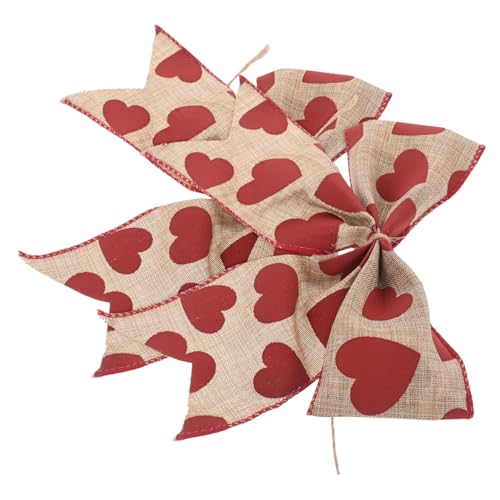 MUCKLILY 2 Stück Romantische Herz Print Schleife für Valentinstag und Hochzeitsdekoration Niedliche Geschenkverpackung Festliche mit Liebe Thema Handgefertigte Schleifen für Besondere von MUCKLILY