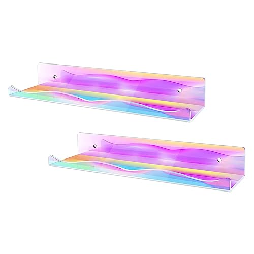 MUCKLILY 2 Stück Schwarzes Acryl Wandregal Schwebendes Wandmontiertes Ablageregal Platzsparend und Belastbar Geeignet für Bad Wohnzimmer Küche Büro zur Stilvollen Aufbewahrung und MUCKLILY 2 Stück Schwarzes Acryl Wandregal Schwebendes Wandmontiertes Ablageregal Platzsparend und Belastbar Geeignet für Bad Wohnzimmer Küche Büro zur Stilvollen Aufbewahrung und von MUCKLILY