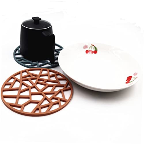MUCKLILY 2 Stück Silikon Platzset Hitzebeständig rutschfest Isoliermatte für Tisch Küche Hellgrün Multifunktionale Untersetzer für Teller Schüssel Topf von MUCKLILY