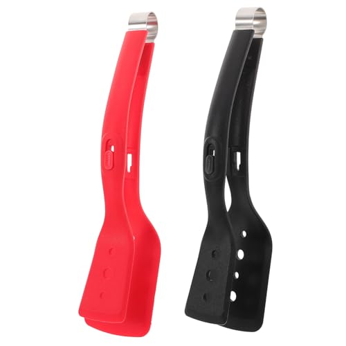 MUCKLILY 2 Stück Silikon Spatel Zange Antihaft Hitzebeständig Multifunktional für Fisch Steak Eier Kochen Küche Haushalt Kompakt Praktisch Vielseitig zum Wenden und Servieren von MUCKLILY