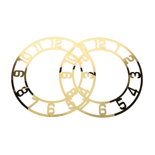 MUCKLILY 2 Stück Spiegel-uhrzifferblatt Rund Wanduhr Ziffern Modernes Design für Wohnzimmer Hotel Eingangsbereich DIY Harz Uhr Zubehör von MUCKLILY