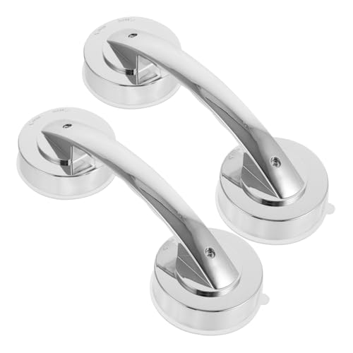 MUCKLILY 2 Stück Teiliges Bad Saugnapf Türgriff aus Robustem Abs Kunststoff Tragkraft Wiederverwendbar Rutschfest für Glas Toilettentüren für Senioren und Sichere Badunterstützung von MUCKLILY