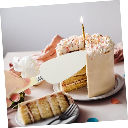 MUCKLILY 2 Stück Teiliges Edelstahl Kuchenheber und Gezackte Brotschaufeln Verschleißfest Vielseitig für Kuchen Pizza Brot und Gebäck Leicht zu Reinigen und Langlebig von MUCKLILY