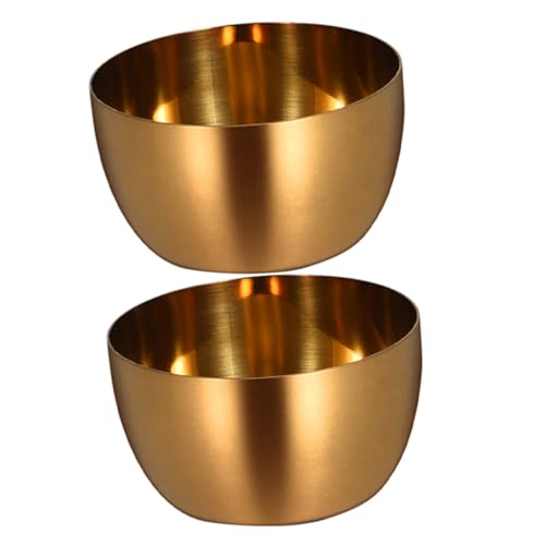 MUCKLILY 2 Stück Teiliges Edelstahl Schüssel Sauce Tray Edelstahl Steak Sauce Bowl Für Salat Obst Snacks Robust Unzerbrechlich Leicht Zu Reinigen von MUCKLILY