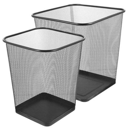 MUCKLILY 2 Stück Teiliges Metall Quadratisch Stabiles Eisenrahmen design Robuste Abfallschale für Büro und Haushalt Schwarzer Papierkorb in Klein und Groß Vielseitiger Küchenabfalleimer MUCKLILY 2 Stück Teiliges Metall Quadratisch Stabiles Eisenrahmen design Robuste Abfallschale für Büro und Haushalt Schwarzer Papierkorb in Klein und Groß Vielseitiger Küchenabfalleimer von MUCKLILY