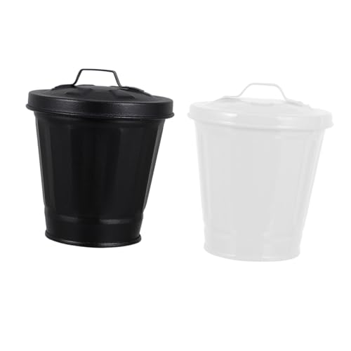 MUCKLILY 2 Stück Teiliges Mini mülleimer Hochwertigem Metall mit Deckel Kreativer Abfallbehälter und Blumentopf Kompakt Leicht Vielseitig für Wohnzimmer Schlafzimmer und Schreibtisch MUCKLILY 2 Stück Teiliges Mini mülleimer Hochwertigem Metall mit Deckel Kreativer Abfallbehälter und Blumentopf Kompakt Leicht Vielseitig für Wohnzimmer Schlafzimmer und Schreibtisch von MUCKLILY