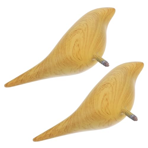 MUCKLILY 2 Stück Vogel Garderobenhaken aus Resin Dekorativer Wandhaken mit Kreativem Design Wandmontage für Kleidung Hüte und Kleine Accessoires Robust und Langlebig in Holzoptik von MUCKLILY