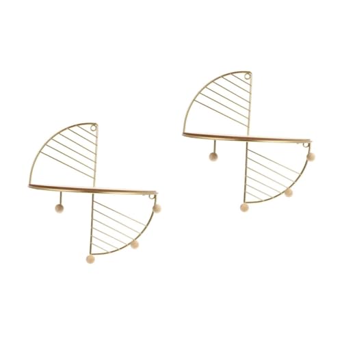MUCKLILY 2 Stück Wandmontiertes Regal mit Multifunktionalem Haken für Badezimmer Wohnzimmer und Schlafzimmer Goldene Wandablage zur Aufbewahrung von Handtüchern und Kleinen Gegenständen von MUCKLILY