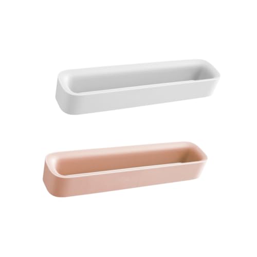 MUCKLILY 2 Stück Wandmontiertes Slipper Regal Teilig Selbstklebend Ohne Bohren Platzsparend Weiß und Hausschuh Organizer für Badezimmer und Flur von MUCKLILY