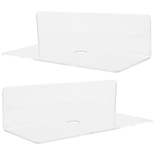 MUCKLILY 2 Stück Wandregal Transparent Schwebendes Wandboard ohne Bohren Multifunktional Aufbewahrungsregal für Bad Kosmetik Wohnzimmer Büro Platzsparend MUCKLILY 2 Stück Wandregal Transparent Schwebendes Wandboard ohne Bohren Multifunktional Aufbewahrungsregal für Bad Kosmetik Wohnzimmer Büro Platzsparend von MUCKLILY