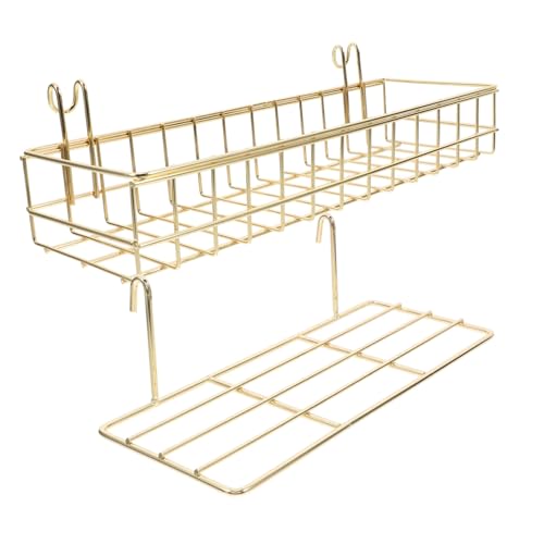MUCKLILY 2 Stück Wandregal aus Metall mit Haken Wandkorb Aufbewahrungskorb für Küche und Wohnzimmer Stabiles Gitter Organizer Regal für Bücher und Deko Einfache Montage Goldfarben MUCKLILY 2 Stück Wandregal aus Metall mit Haken Wandkorb Aufbewahrungskorb für Küche und Wohnzimmer Stabiles Gitter Organizer Regal für Bücher und Deko Einfache Montage Goldfarben von MUCKLILY