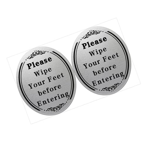 MUCKLILY 2 Stück Wasserdichte Selbstklebende Wandaufkleber Fußabstreifer Hinweis Sticker Langlebig Ölbeständig Einfache Anbringung für Badezimmer und Eingangsbereich von MUCKLILY