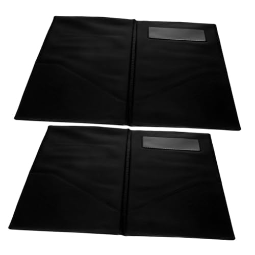 MUCKLILY 2 Stücke Gästechecks Tablett Messerstecher Unterlage Inhaber eines Gastscheckscheins Server-Scheckbuch Serverbücher für Kellnerinnen Server-Notizblock Server-Pad Papier Schwarz von MUCKLILY