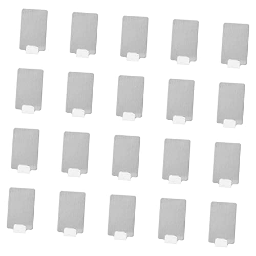 MUCKLILY 20 Stück Teiliges Edelstahl Haken Selbstklebend Starke Haftung Vielseitige Aufhängung für Badezimmer Küche Schlafzimmer Praktische Stabile Kleiderhalter Silberfarbene Form von MUCKLILY