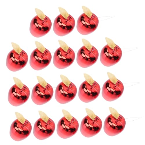 MUCKLILY 24 Stück Teiliges Weihnachtsbaum-dekor Rote Apfelanhänger aus Kunststoff Langlebige Xmas Pendants für Christbaumschmuck Weihnachtskränze und Festliche Wohnraumdekoration von MUCKLILY