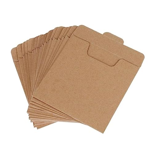 MUCKLILY 25Stücke Kraftpapier CD Taschen Multifunktionale CD Abdeckungen Langlebige CD Umschläge für Sicheren Stauraum für Zuhause und Unterwegs Schützt vor Kratzern von MUCKLILY