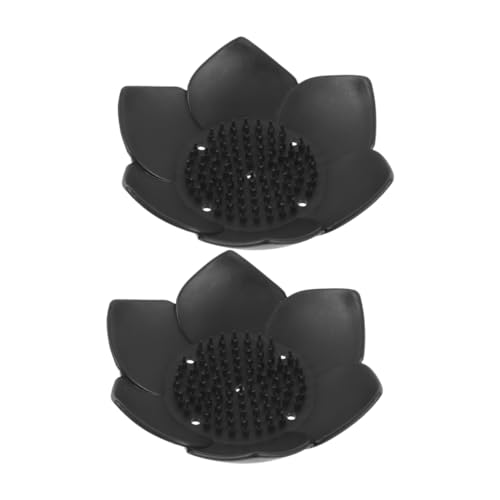 MUCKLILY 2stücke Silikon Seifenschale Selbstentleerender Lotusförmiger Seifenhalter Für Badezimmer rutschfest Und Leicht Zu Reinigen Für Seifen Und Kleine Utensilien von MUCKLILY