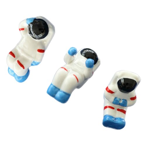 MUCKLILY 3 Stück Keramik Spaceman Essstäbchenhalter Stilvoller Haushalts Essstäbchenablage Leichtes Besteckständer Gabeln und Löffel Platzsparend für Feierlichkeiten und Alltag von MUCKLILY