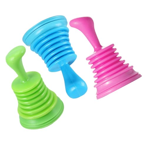 MUCKLILY 3 Stück Küchenpümpel aus Robustem PVC Hoher Saugdruck für Schnelles und Müheloses Spülen Abflussreinigen Verschleißfest Geeignet für Waschbecken und Badabläufe Zufällige Farbe von MUCKLILY