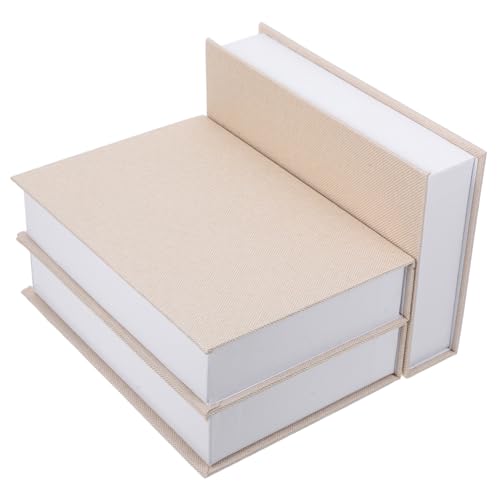 MUCKLILY 3 Stück Teiliges Leinen Buchboxen Dekorative Aufbewahrungsboxen Faux Bücher Tischdekoration Büro Bücherregal Accessoire Geschenk von MUCKLILY