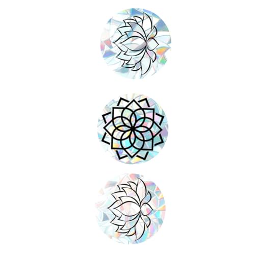 MUCKLILY 3 Stück Teiliges Mandala Fensteraufkleber Statische PVC Glasfolie Wiederverwendbar Ablösbar ohne Kleber Dekorative Fensterfolie für Fenster Glastüren Einfache Anbringung und von MUCKLILY