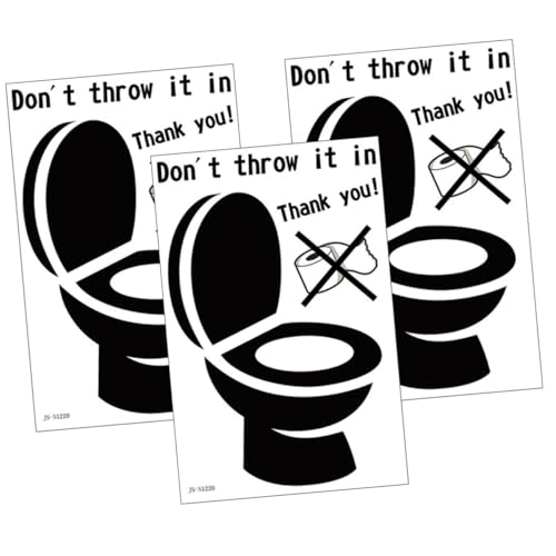 MUCKLILY 3 Stück Teiliges Selbstklebendes Toilettensitz aufkleber Frosted Badezimmer Wanddeko Ablösbare PVC Dekorationsfolie Hygienischer Wc Hinweis für Öffentliche und Private Toiletten von MUCKLILY