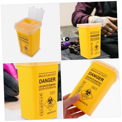 MUCKLILY 3 Stück Teiliges Sharps Entsorgungsbehälter mit Flip deckel Kompakt und Leicht Sicher für Medizinische Scharfe Abfälle Tragbar für Zuhause Reise und Barber anwendung von MUCKLILY