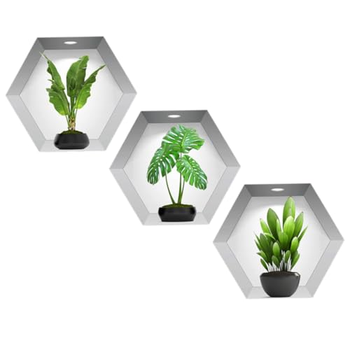 MUCKLILY 3 Stück Teiliges Wandtattoo mit Realistischem Bonsai Pflanzenmotiv Selbstklebend und Ablösbar Wanddeko für Wohnzimmer Schlafzimmer und Büro pro Grüne Pflanzen Wandsticker von MUCKLILY