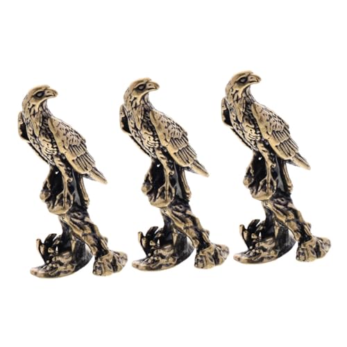 MUCKLILY 3 Stück Vintage Messing Skulptur Antike Miniatur Figurine mit Klassischem Retro-Look Vielseitige Dekoration für Wohnzimmer Büro und Bücherregal Handgefertigt aus Hochwertigem von MUCKLILY