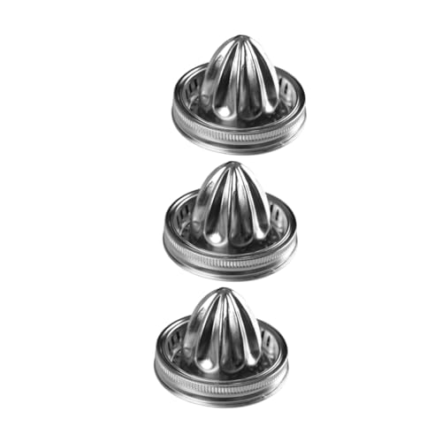 MUCKLILY 3 Stück Zitronensaftabdeckung Entsafter tragbarer manueller Orangensaft Einmachglas Zubehör Entsaftung Zubehör Juicer Accessoires Eisen Silver von MUCKLILY