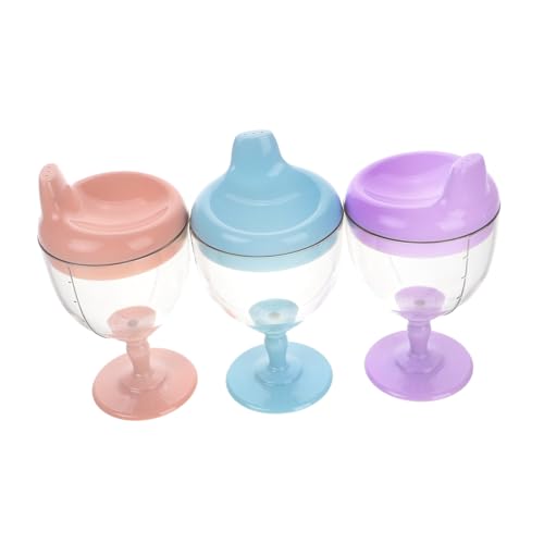 MUCKLILY 3Stücke Trinkbecher für Kleinkinder Auslaufsichere Weinglas Schnabeltassen Sanften Farben Saft und Milch für Selbstständiges und Einfache von MUCKLILY