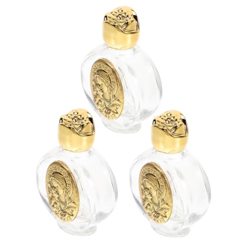 MUCKLILY 3stücke Glas Weihwasserflasche Kleine Flaschen Nachfüllbar Wasserbehälter Für Dekorativ Leere Parfümflasche Weihwasserbehälter Weihwasser-aufbewahrungsflasche Wasserflasche Mit Mus von MUCKLILY