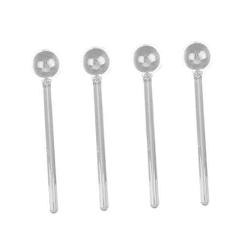 MUCKLILY 4 STÜCKE Glas Teelöffel mit Langem Stiel Klare Lebensmittelechte Rührlöffel Feine Politur Komfortabler Griff Vielseitig für Tee Kaffee Dessert Salat Partygeschirr Wiederverwendbar von MUCKLILY